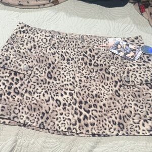 Leopard Print Mini Skirt